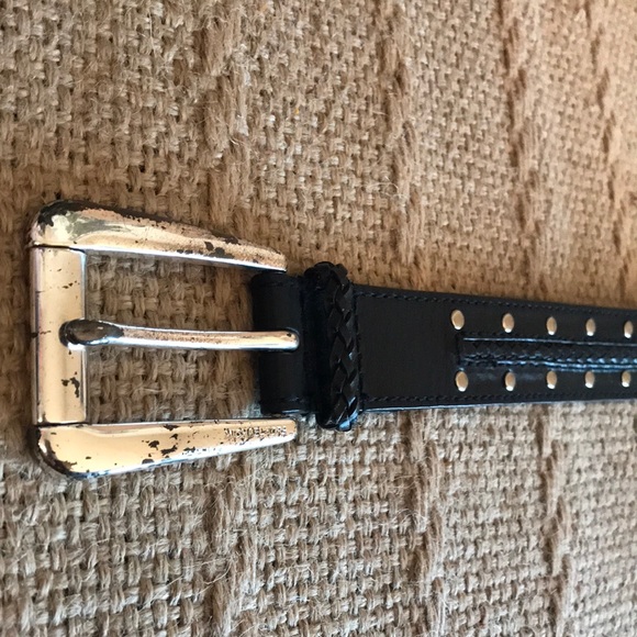 Michael Kors distressed black leather belt. - Picture 8 of 8